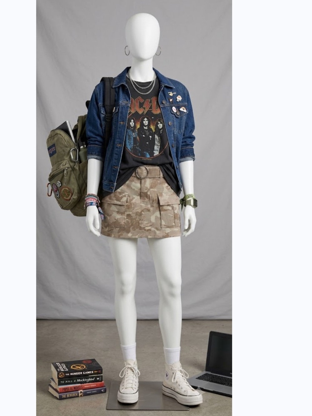 NWT Banjara Desert Camo Cargo Mini Skirt Belted Y2K Gorpcore Sz 00 - Low Rise